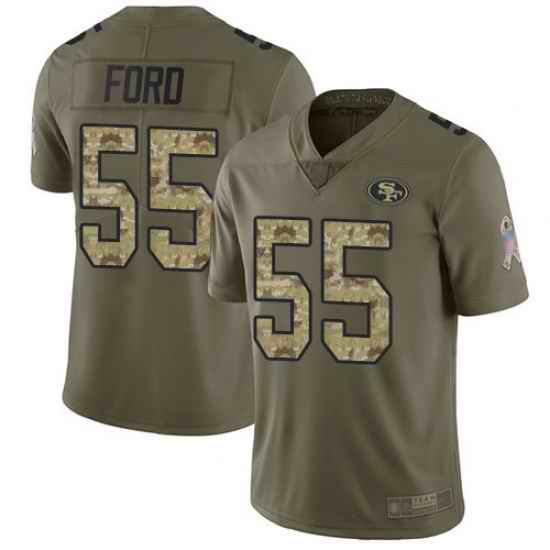 49ers 55 Dee Ford Olive Camo Youth Stitched Football Limited 2017 Salute to Service Jersey